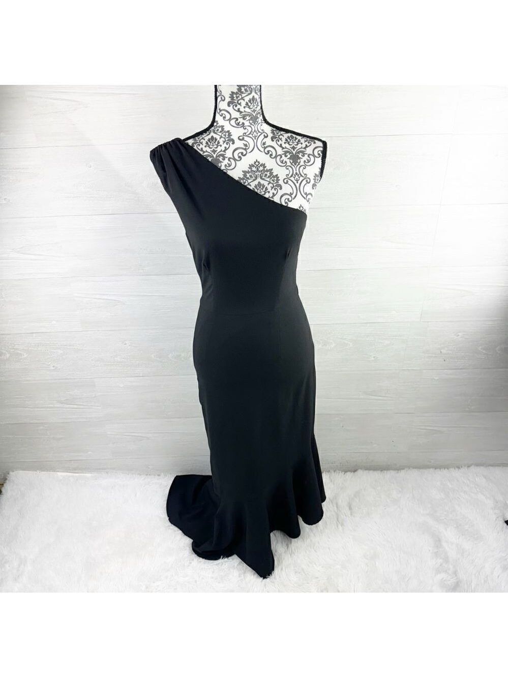 Anthropologie Hutch One Shoulder Asymmetrical Ruffle Hem Dress - Picture 3 of 9